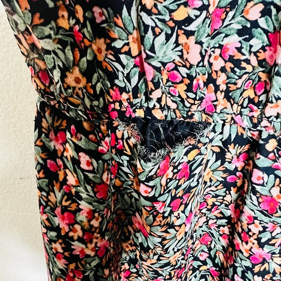 BB Dakota Steve Madden Darcy Midi Dress XS Floral Tiered Peasant Flutter Sleeve - Picture 8 of 9